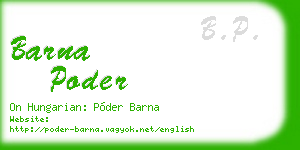 barna poder business card